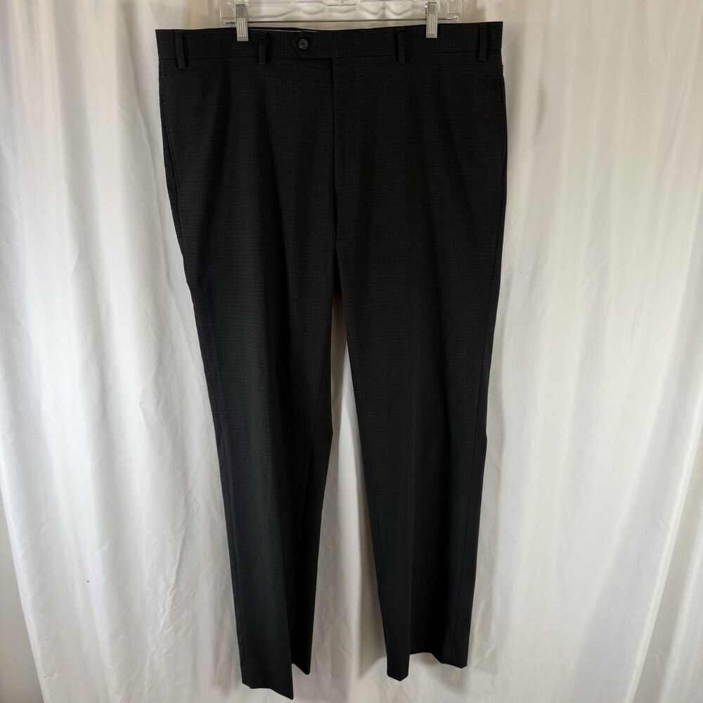 Ralph Ralph Lauren Dress Pants Men's 40x32 Black Plaid Straight Leg Flat Front